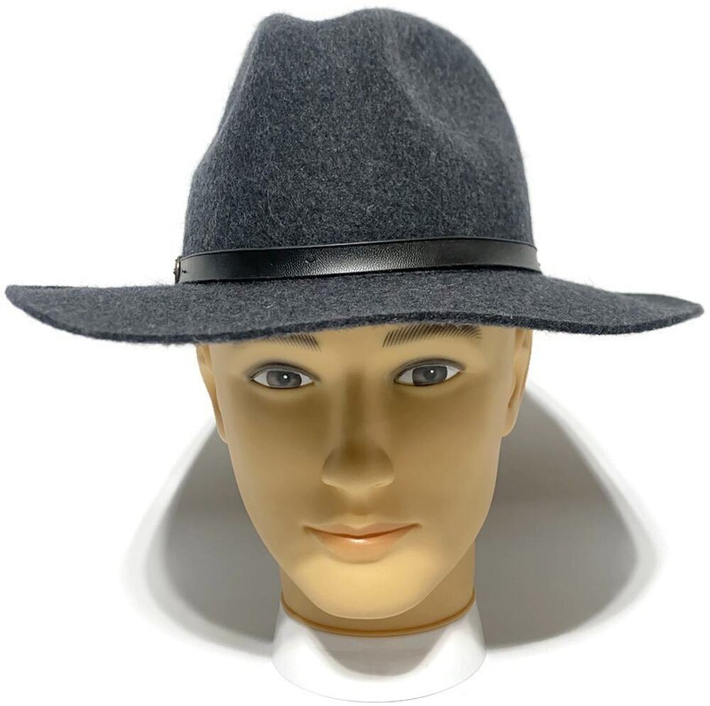 Scala Pronto Black Wool Felt Fedora Hat Packable Crushable 22.5" 7 1/8